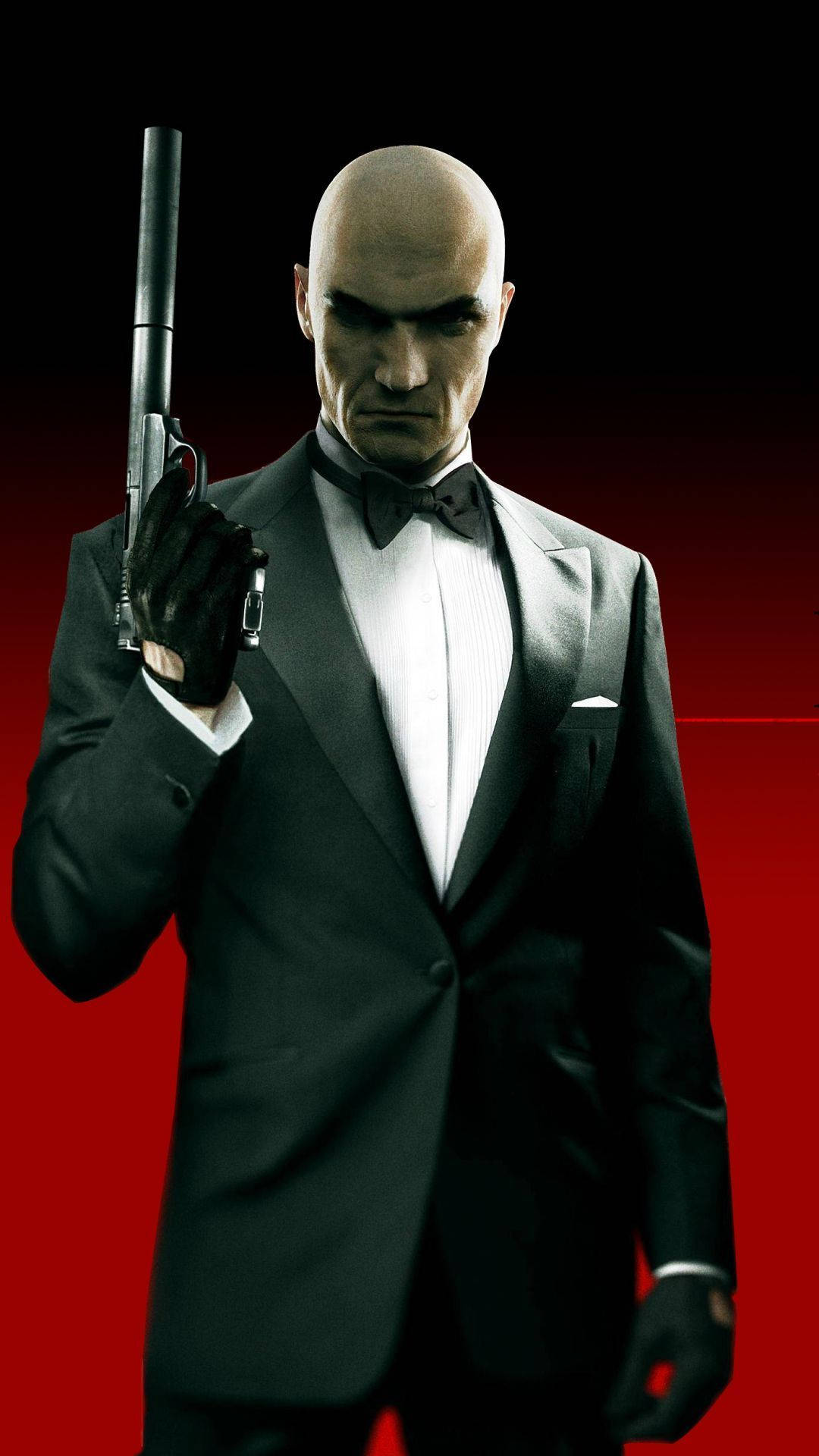 Hitman Phone, black tuxedo, pistol, Full HD Phone Wallpaper