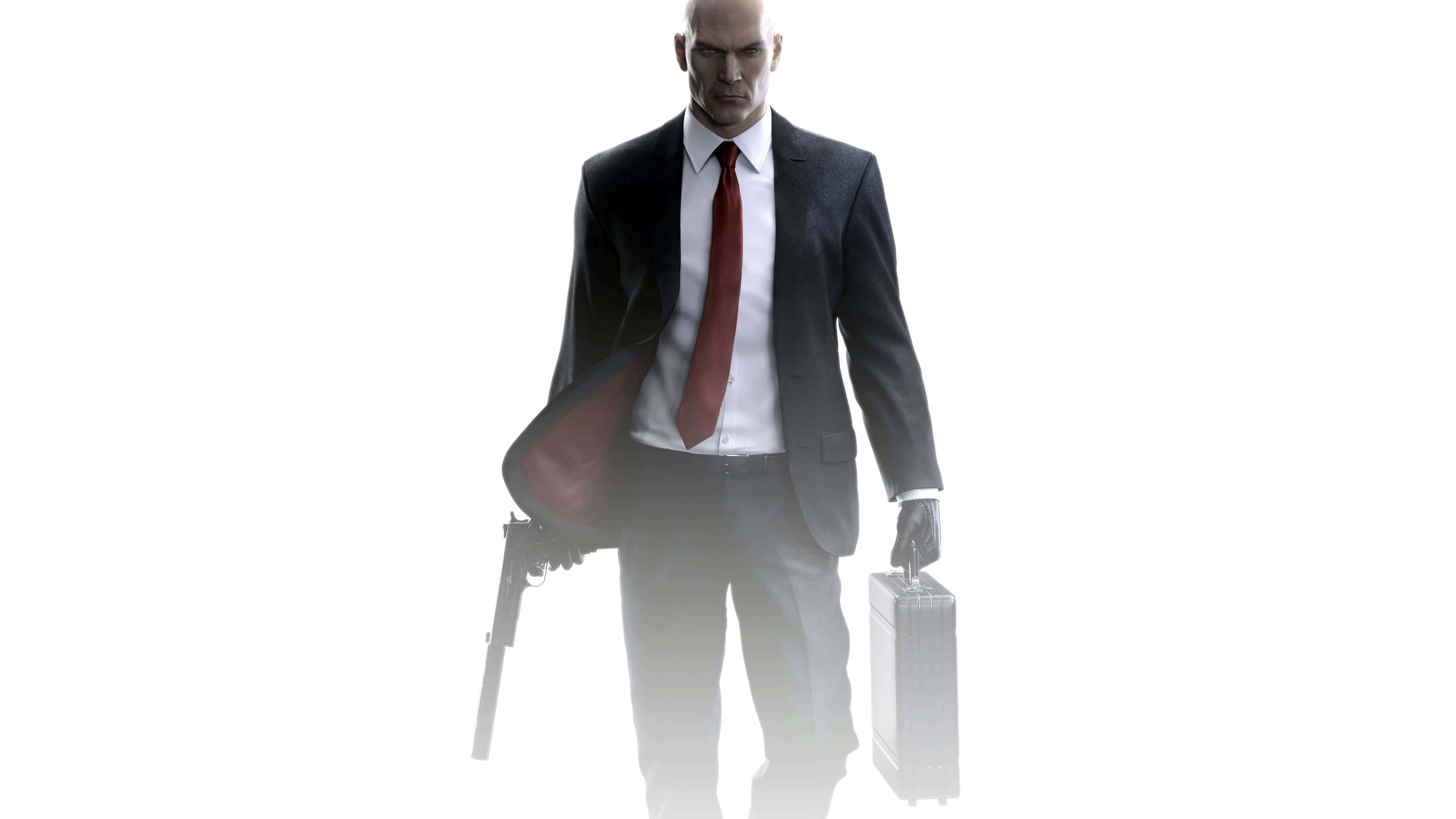 Hitman Phone, bald man, dark suit, 8K Desktop Wallpaper