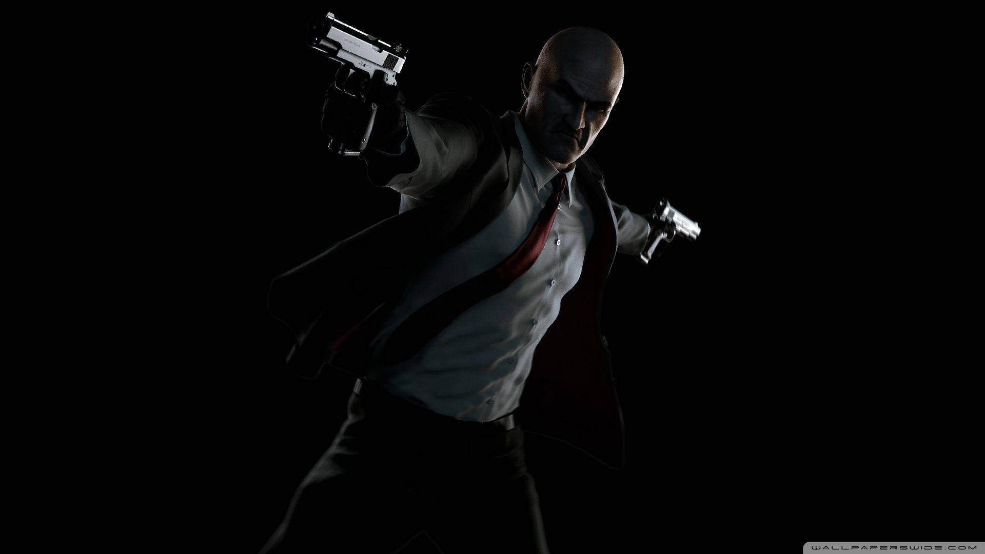 Hitman, black coat, white shirt, Full HD Desktop Wallpaper