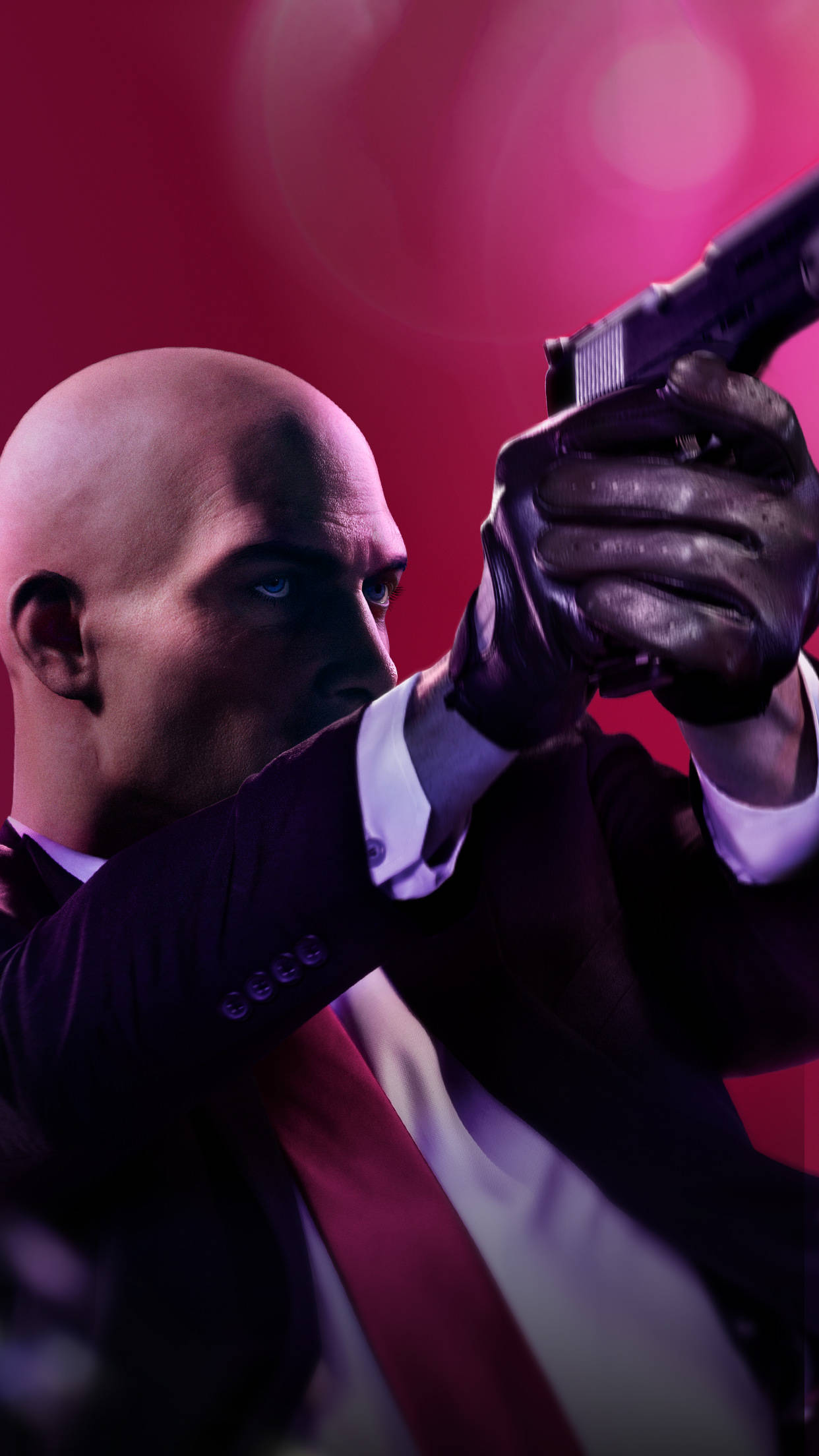 Hitman, bald man in a suit, pistol, Full HD Phone Wallpaper