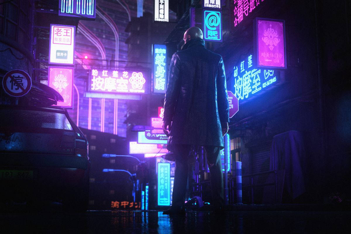 Hitman, black, alleyway, SD Desktop Wallpaper