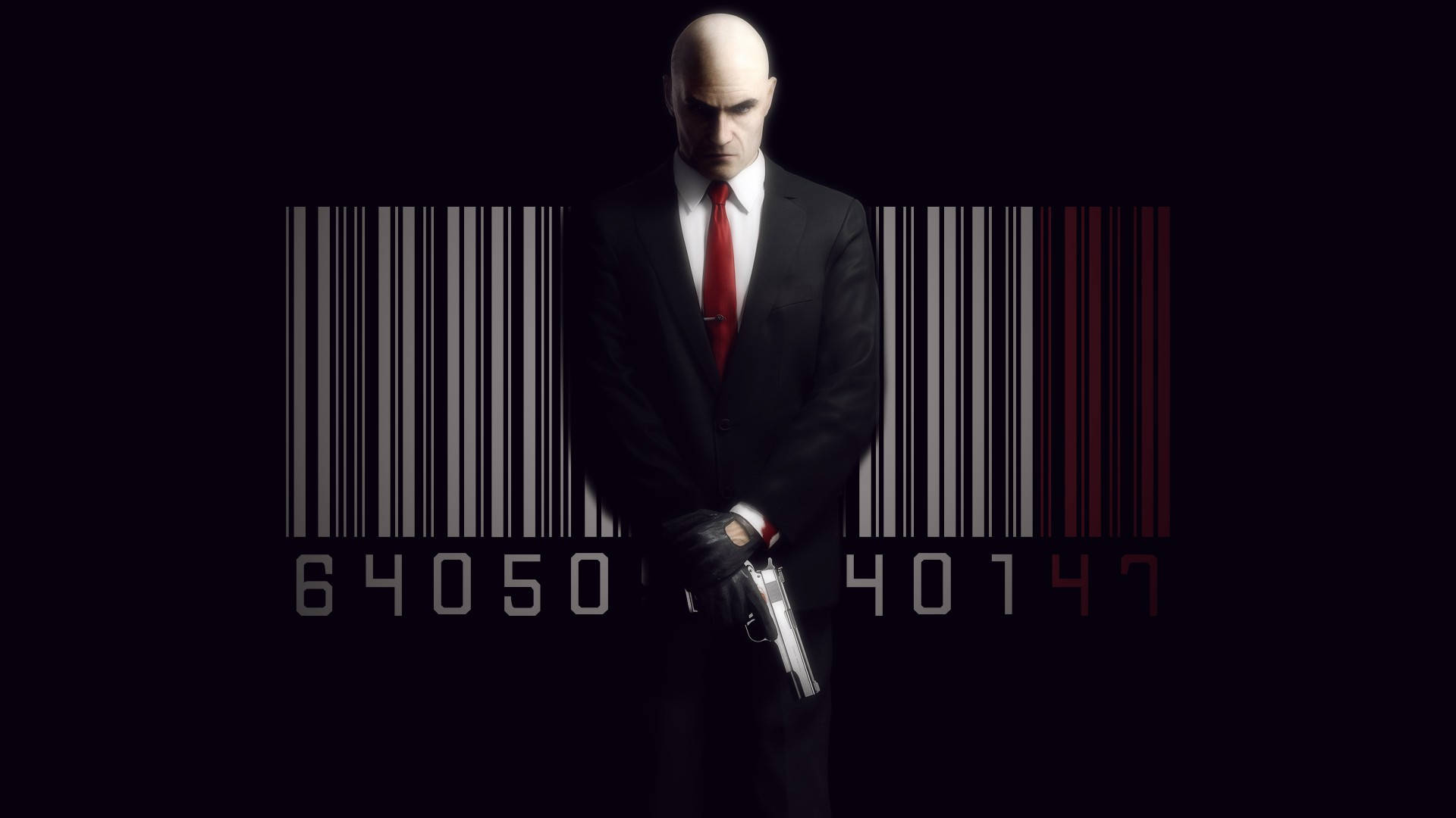Hitman, black suit, red tie, Full HD Desktop Wallpaper