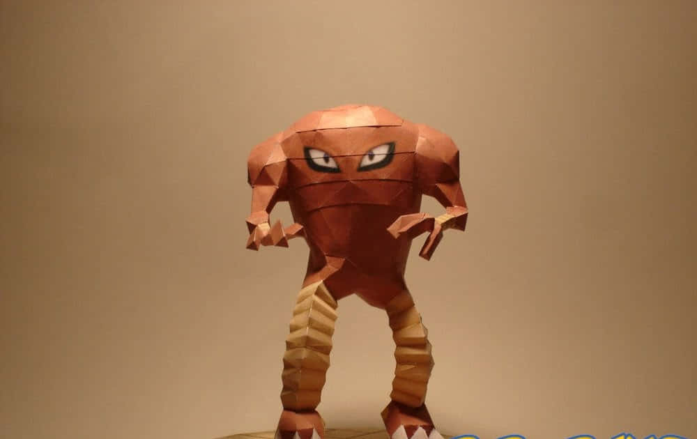 Hitmonlee, brown, papercraft model, SD Desktop Wallpaper