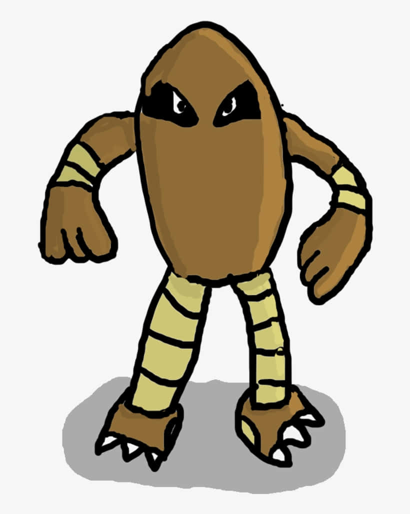 Hitmonlee, cartoonish, brown, SD Phone Wallpaper