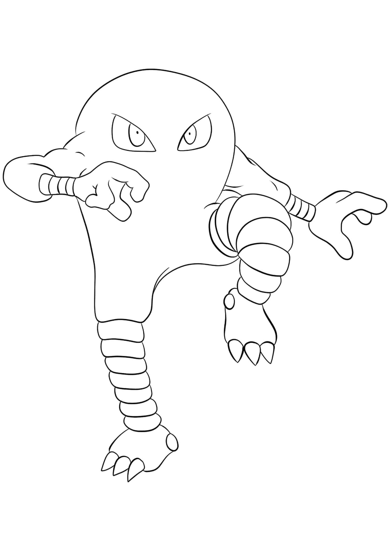 Hitmonlee, line art, black and white, Full HD Phone Wallpaper