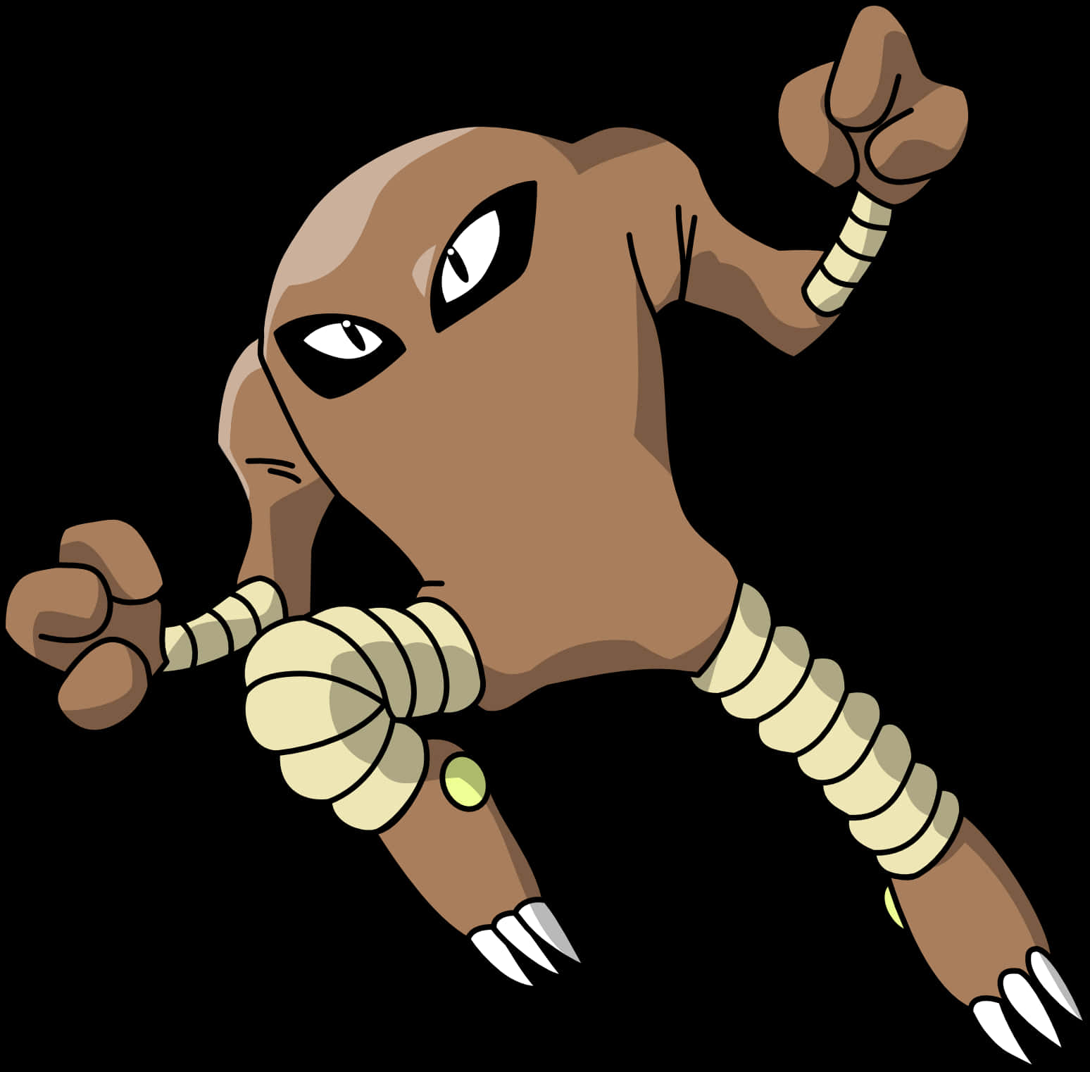 Hitmonlee, brown, white eyes, HD Desktop Wallpaper
