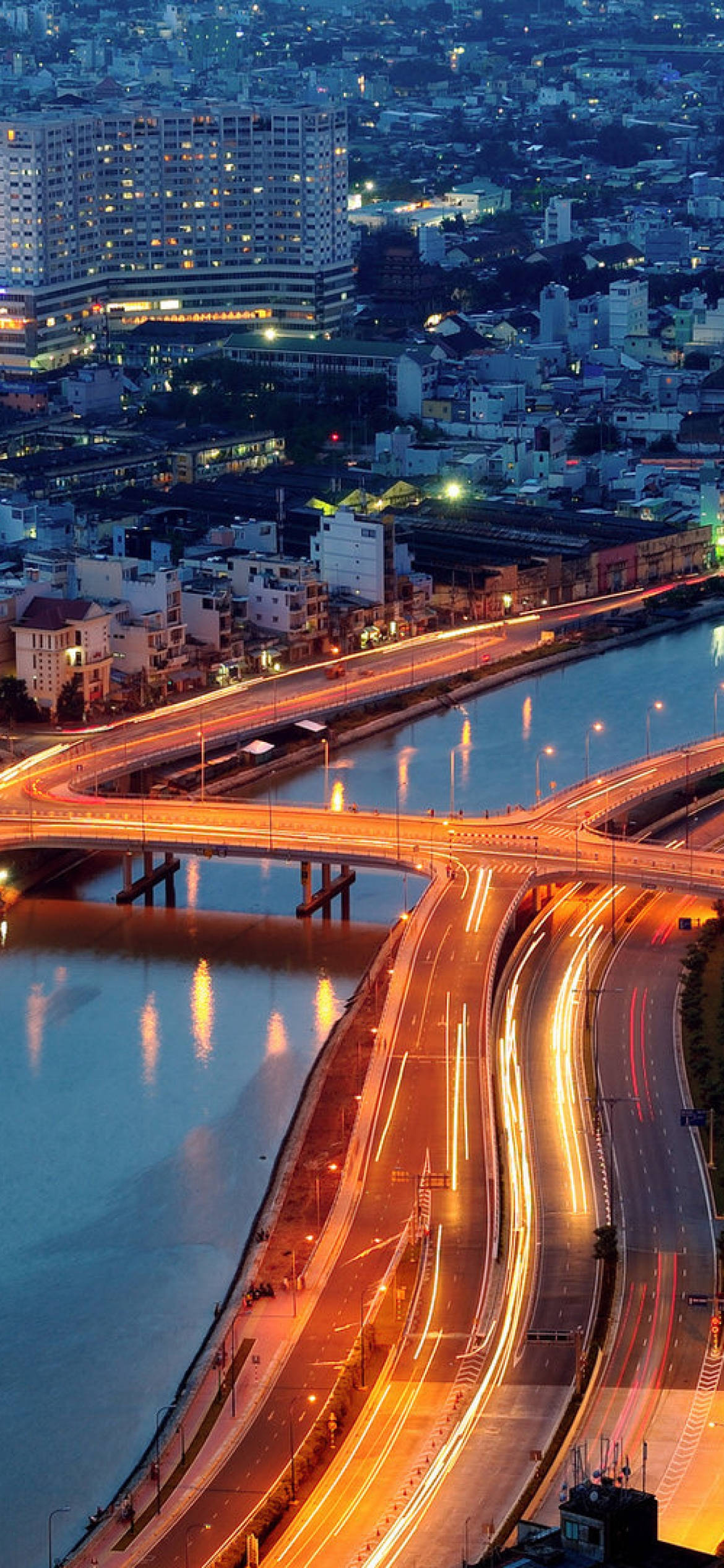 Ho Chi Minh City, night, bustling traffic, Full HD Phone Wallpaper