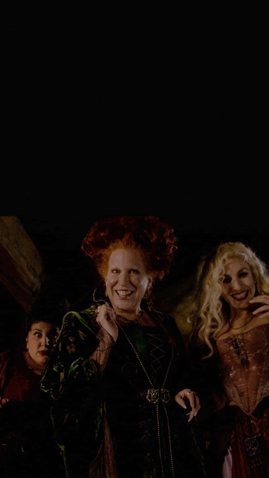 Hocus Pocus Aesthetic, three witches, vibrant red and blonde hair, Full HD Phone Wallpaper
