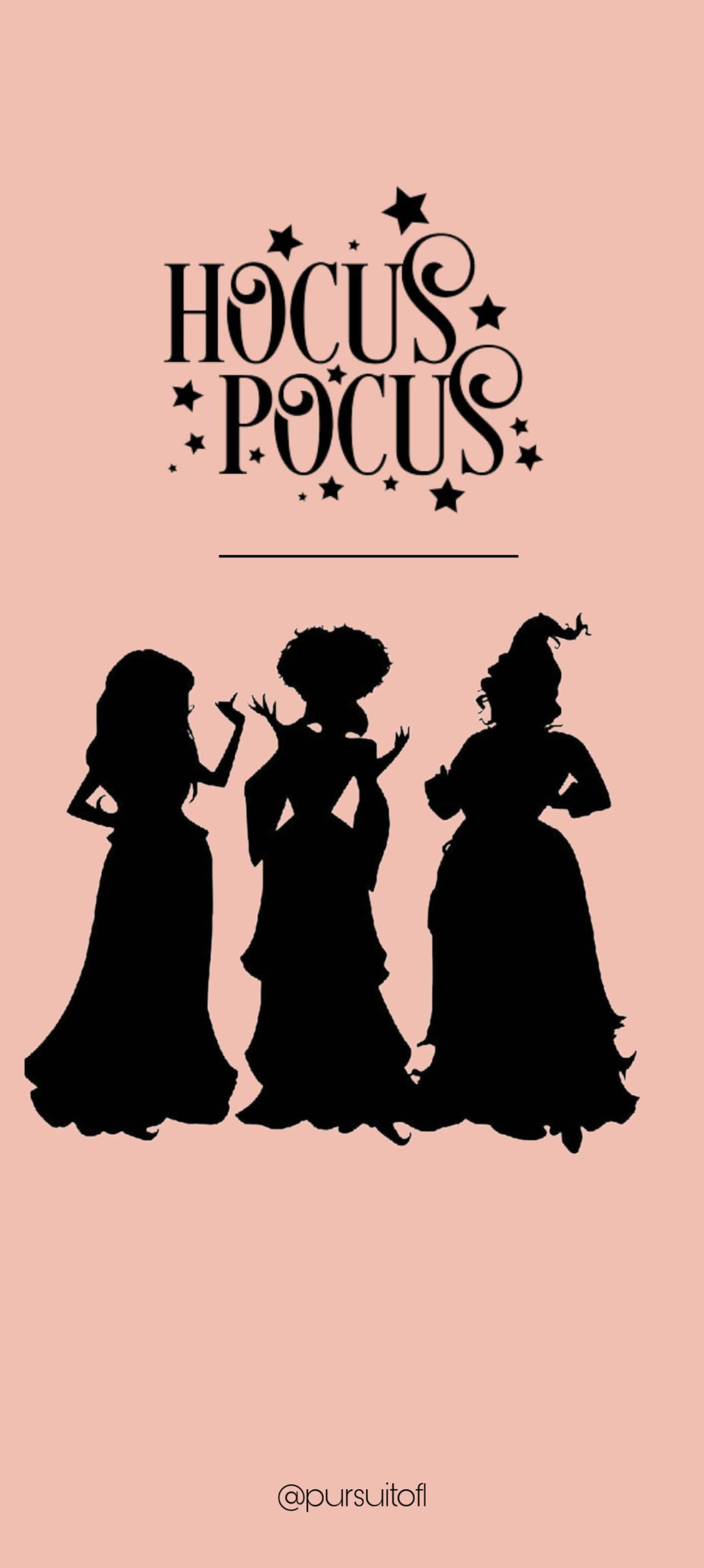 Hocus Pocus, iPhone, three witch silhouettes, 2K Phone Wallpaper