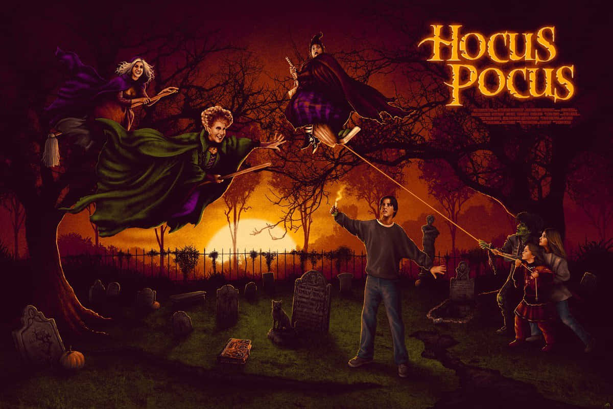 Hocus Pocus, sunrise, graveyard, SD Desktop Wallpaper