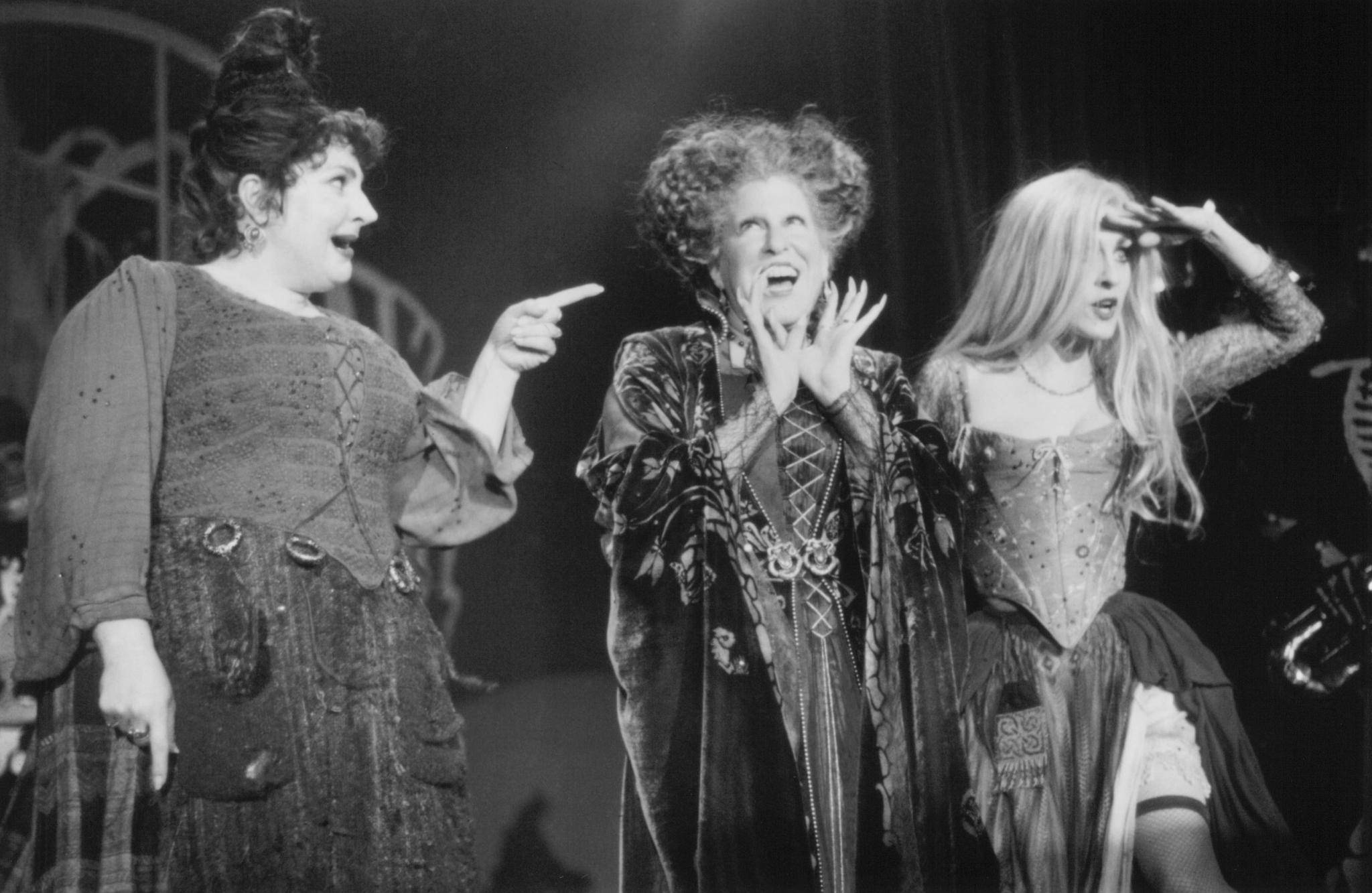 Hocus Pocus, three witches, elaborate costumes, Full HD Desktop Wallpaper