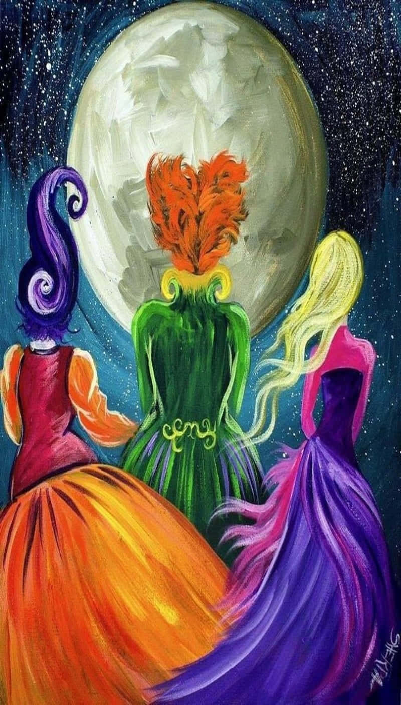 Hocus Pocus, moon, starry night sky, HD Phone Wallpaper