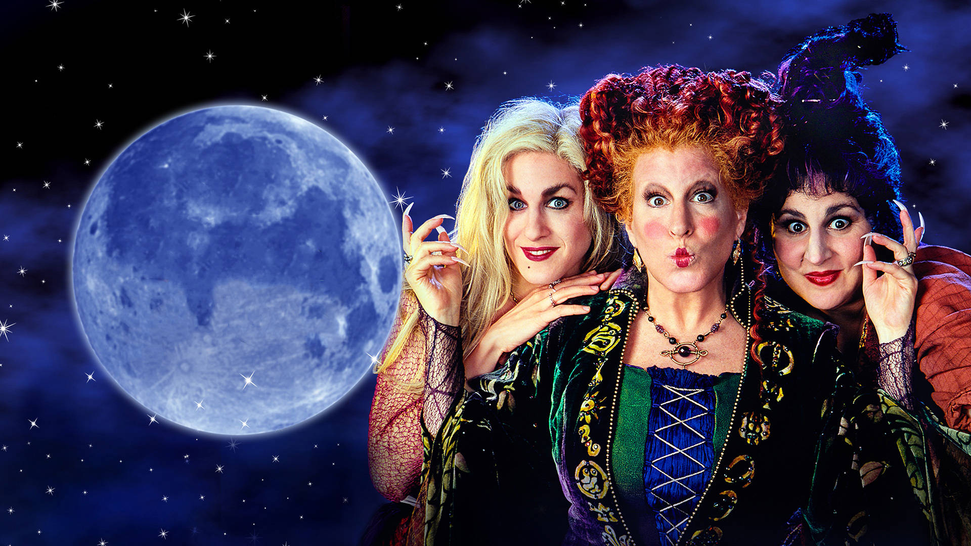 Hocus Pocus, three witches, ornate costumes, Full HD Desktop Wallpaper