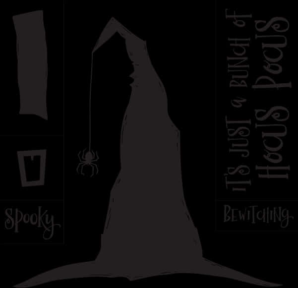 Hocus Pocus, dark witch's hat, dangling spider, SD Desktop Wallpaper