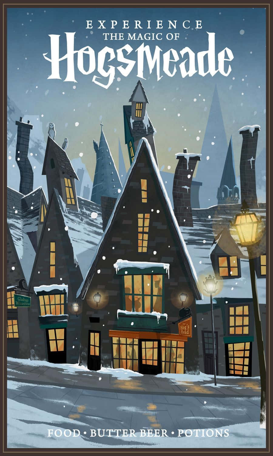 Hogsmeade, wizarding cottages, snow, HD Phone Wallpaper