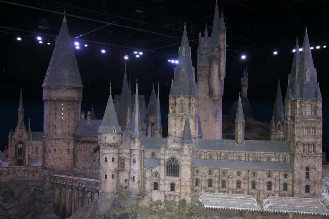 Hogwarts Castle, miniature model, spotlights, SD Desktop Wallpaper