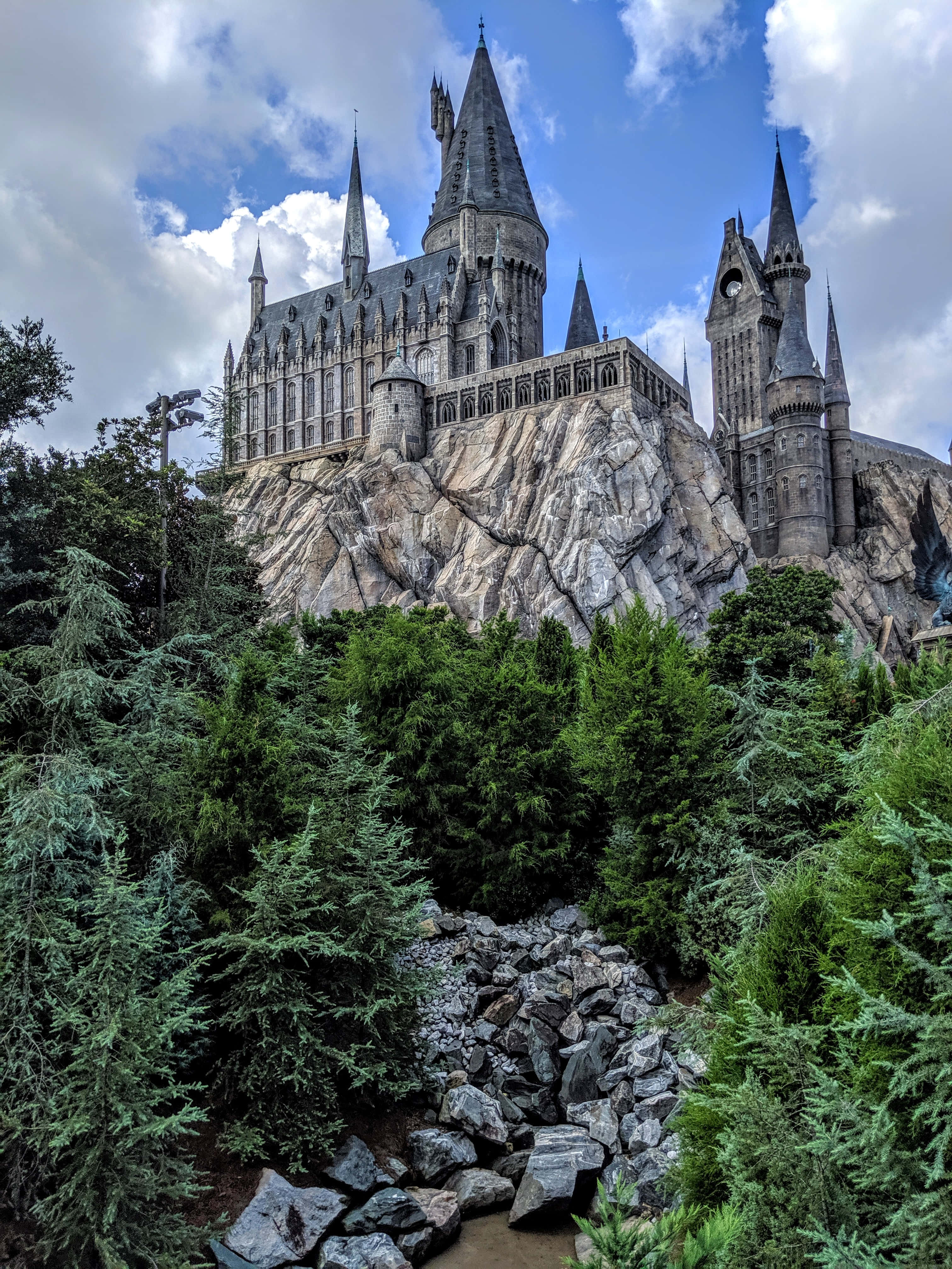 Hogwarts Castle, gothic castle, spires, 4K Phone Wallpaper