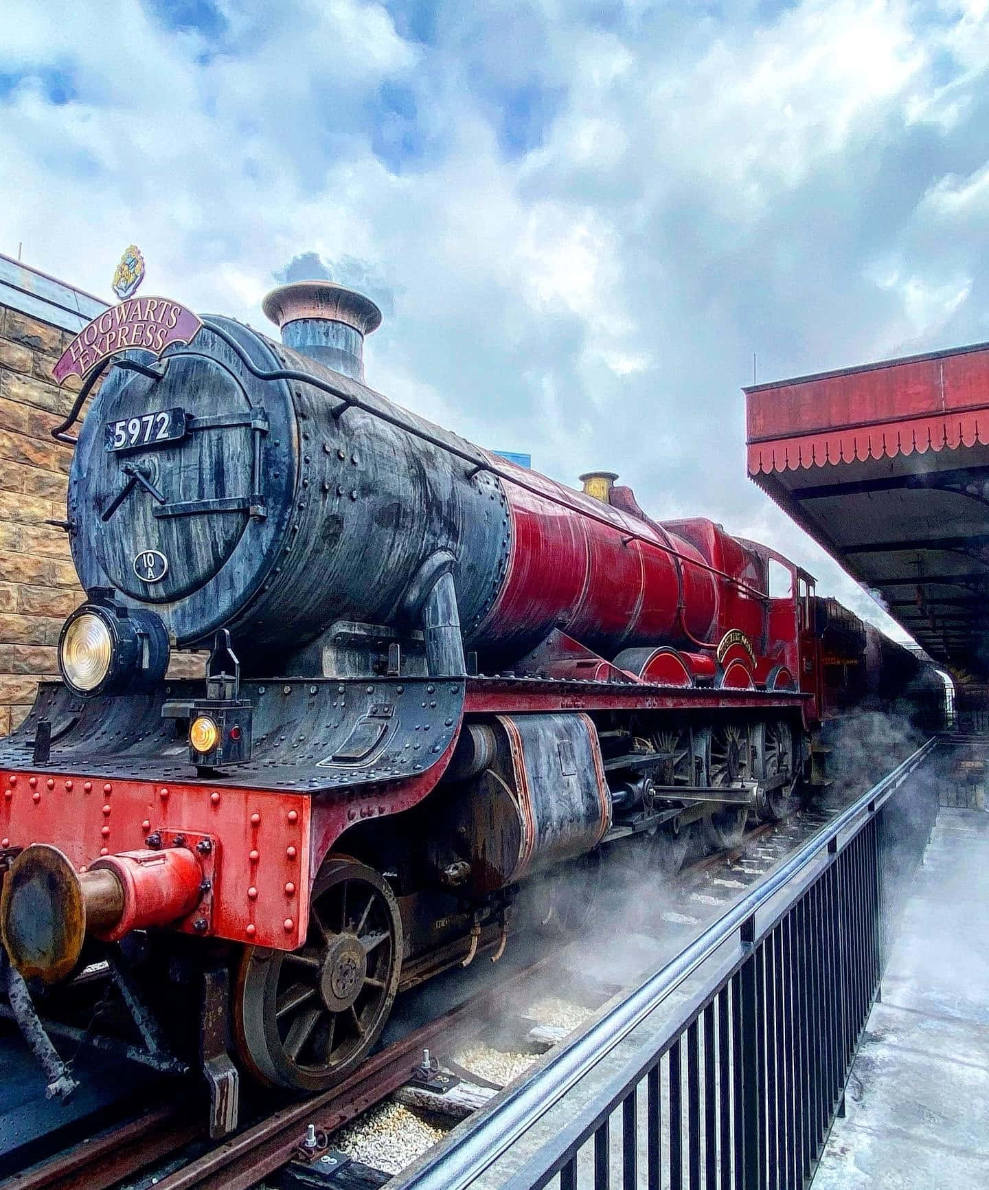 Hogwarts Express, red and black, steam train, HD Phone Wallpaper