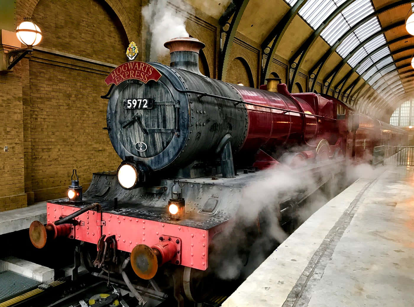 Hogwarts Express, red, steam train, HD Desktop Wallpaper