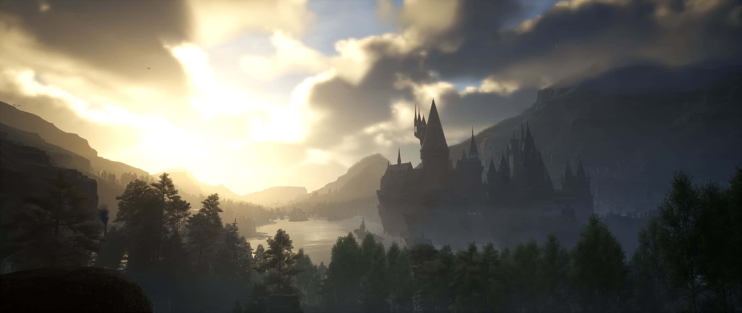 Hogwarts Legacy, sunrise, Hogwarts, 2K Desktop Wallpaper