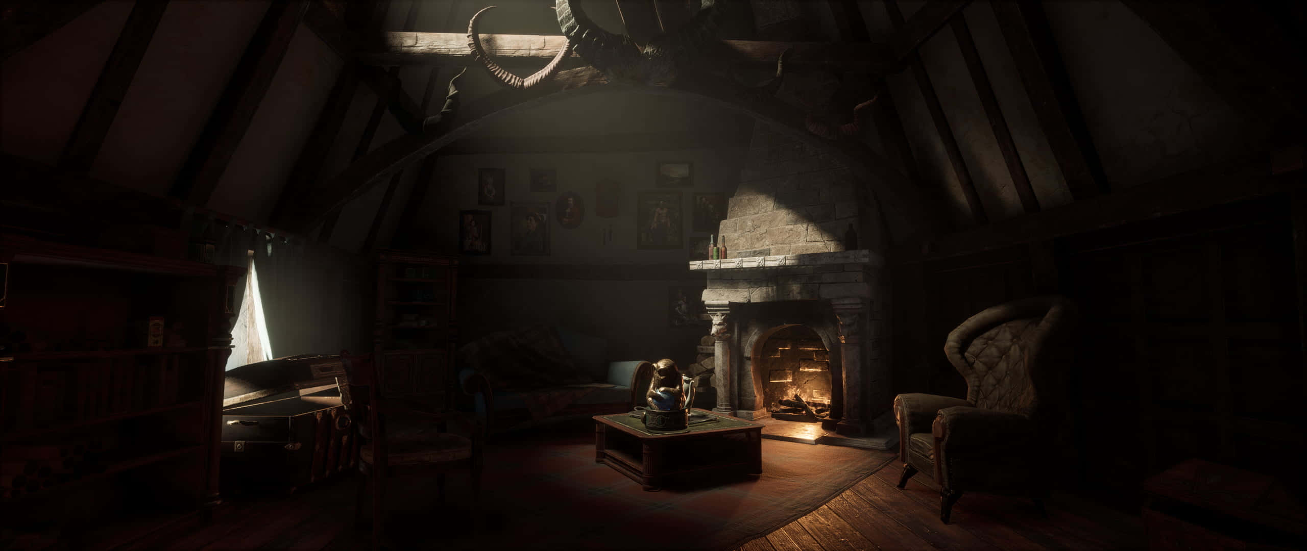 Hogwarts Legacy, common room, attic room, 2K Desktop Wallpaper