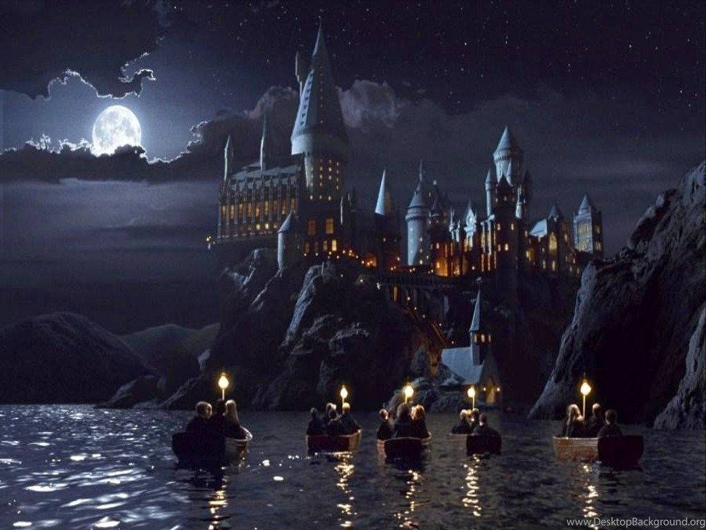 students, boats, lanterns, SD Desktop Wallpaper