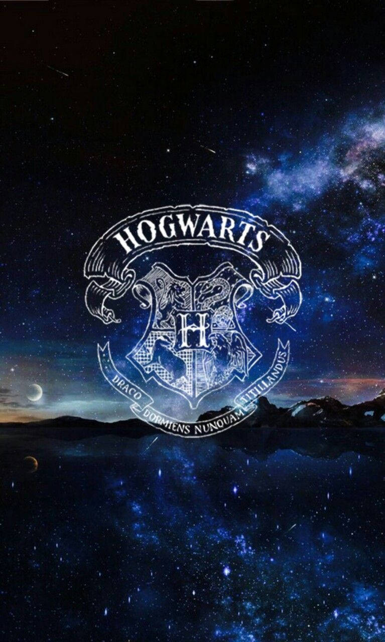 Hogwarts crest, galaxy, starry cosmic sky, HD Phone Wallpaper
