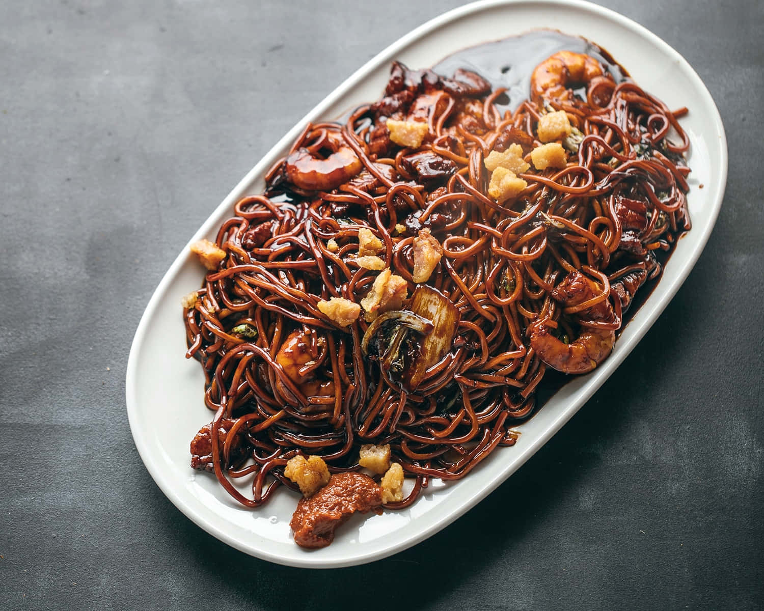 Hokkien Mee, long plate, glossy plate, HD Desktop Wallpaper
