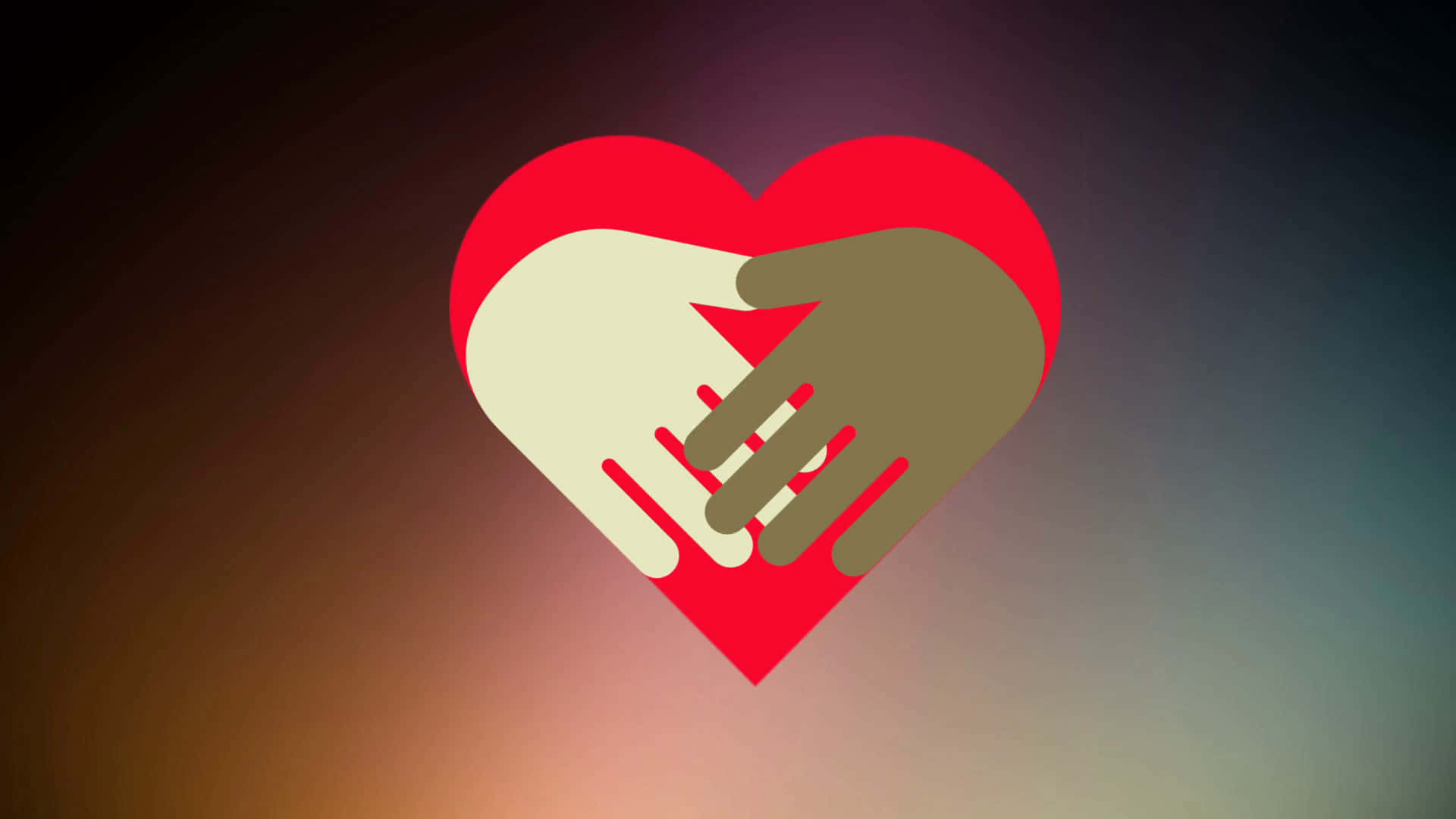 interracial artwork heart, red heart, gradient background, Full HD Desktop Wallpaper