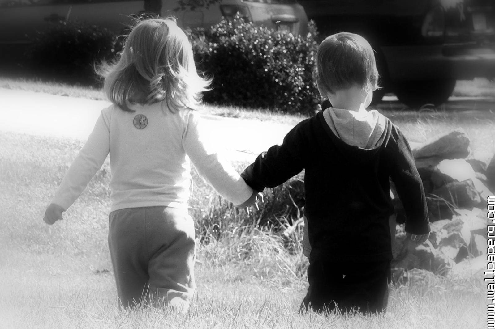 boy, girl, grass, HD Desktop Wallpaper