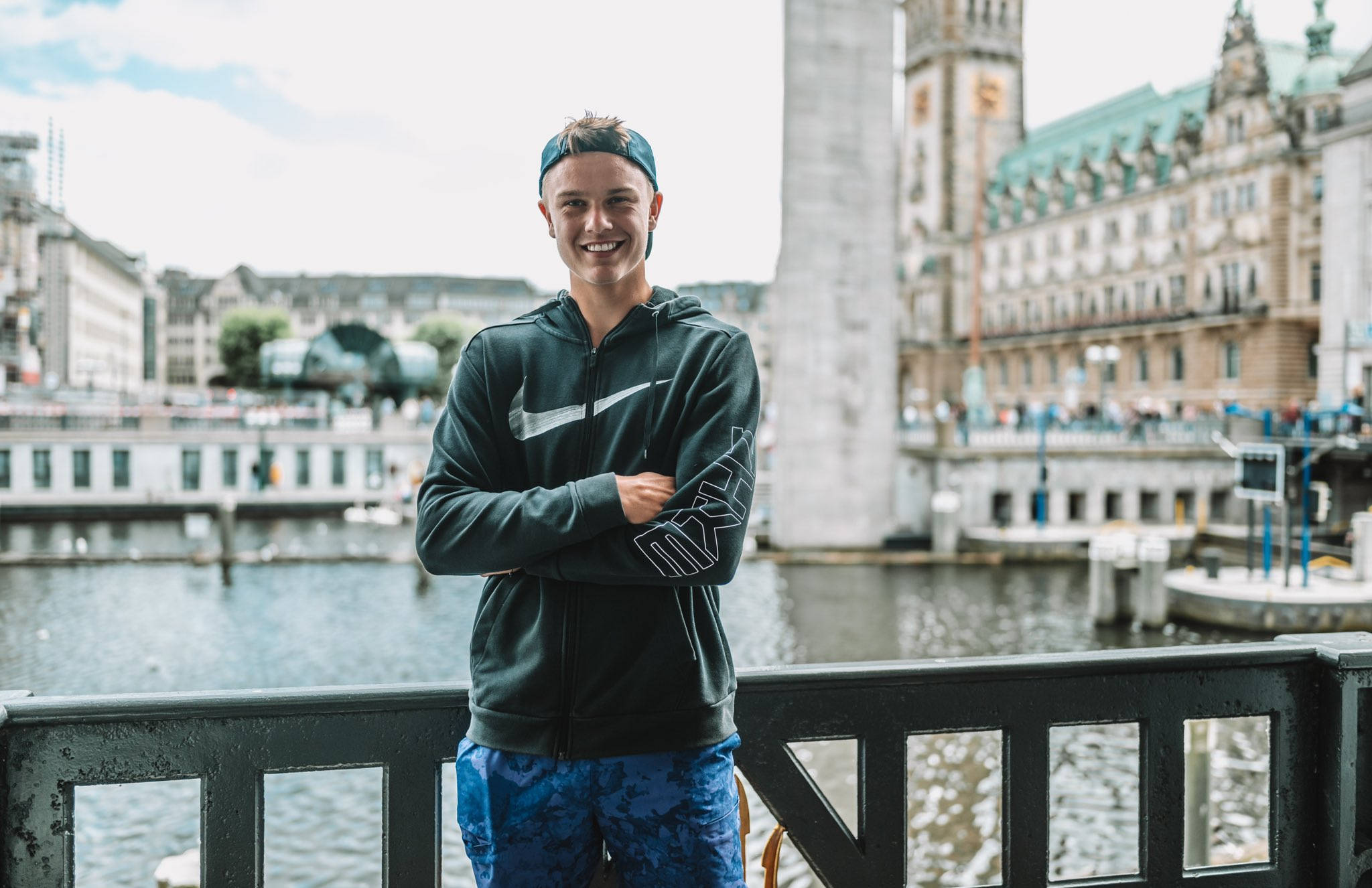 Holger Rune, city, bridge, Full HD Desktop Wallpaper