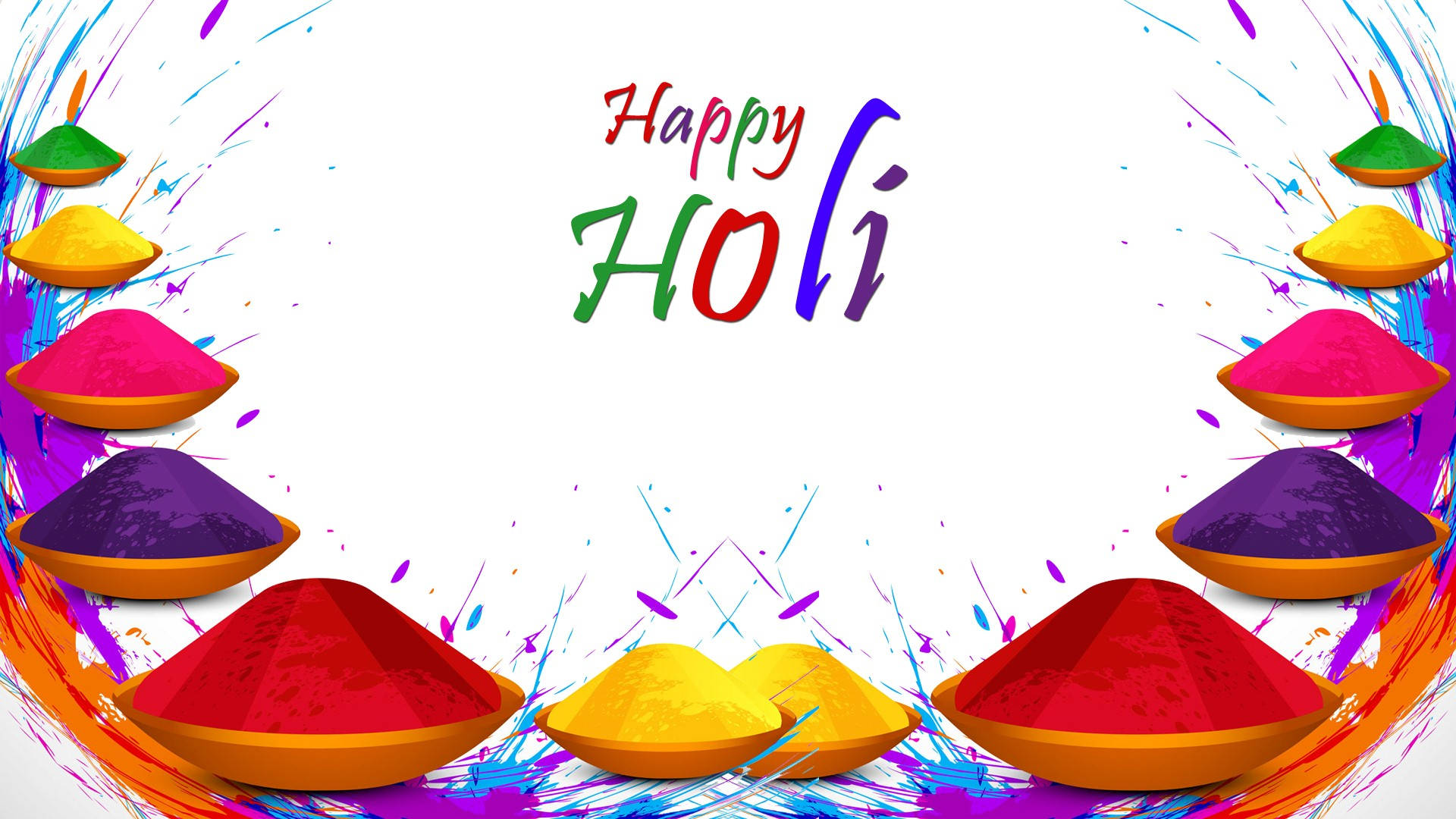 Holi, Happy Holi, vibrant Holi festival colors, Full HD Desktop Wallpaper
