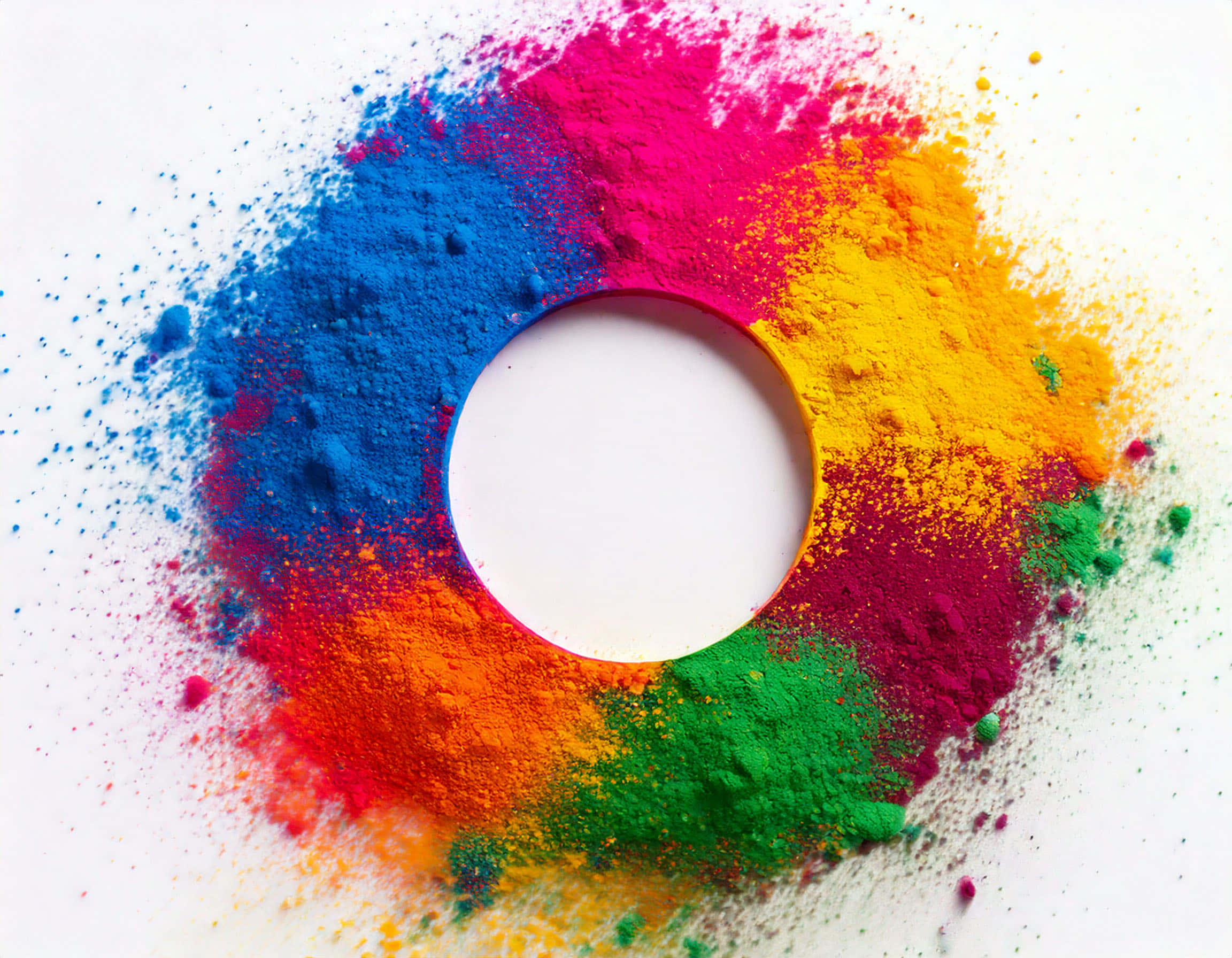 Holi, color ring, rainbow powder, Full HD Desktop Wallpaper