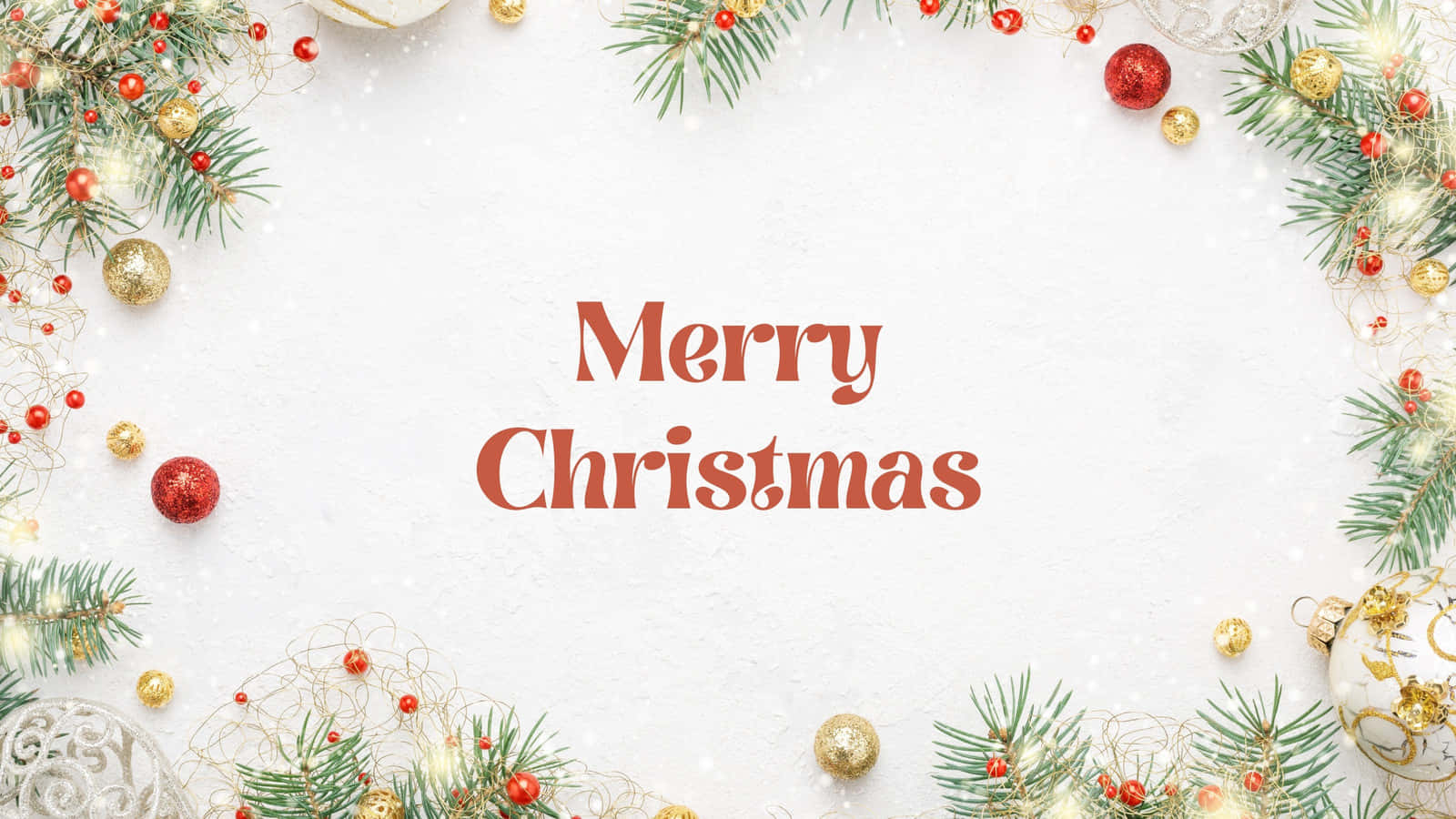 Happy Holidays Desktop, Christmas greeting, red gold ornaments, HD Desktop Wallpaper