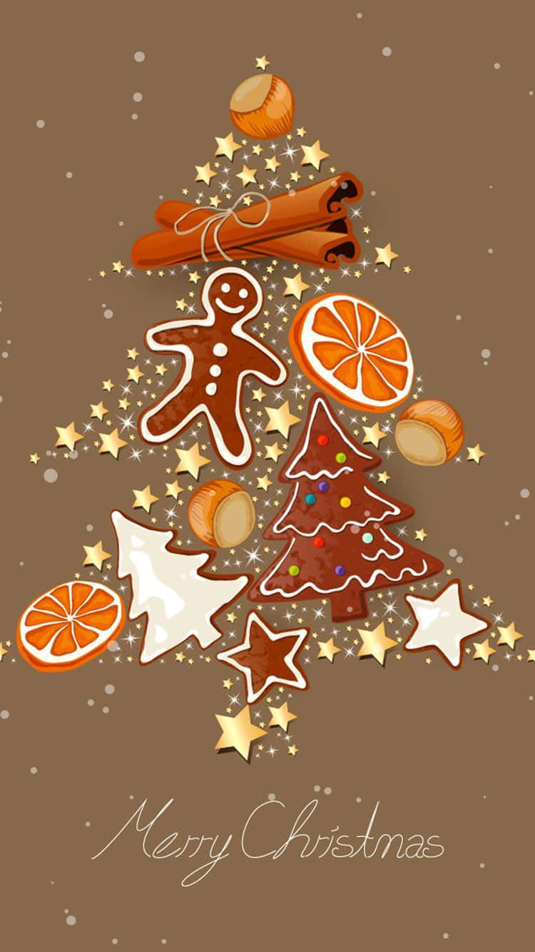 iPhone, Christmas tree, gingerbread cookies, HD Phone Wallpaper