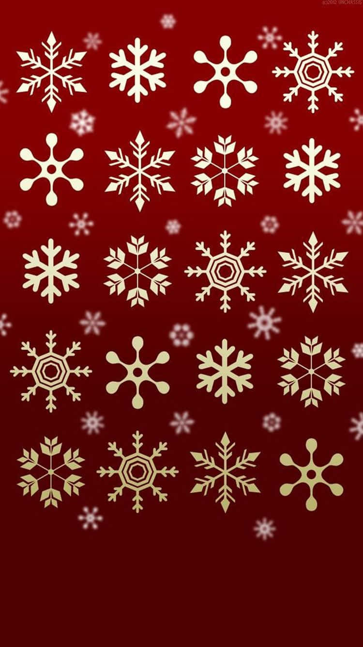 Holiday iPhone, Christmas Snowflakes, red background, HD Phone Wallpaper