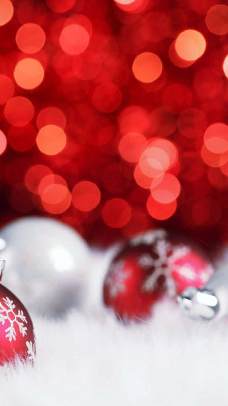 Holiday iPhone, red, silver, HD Phone Wallpaper