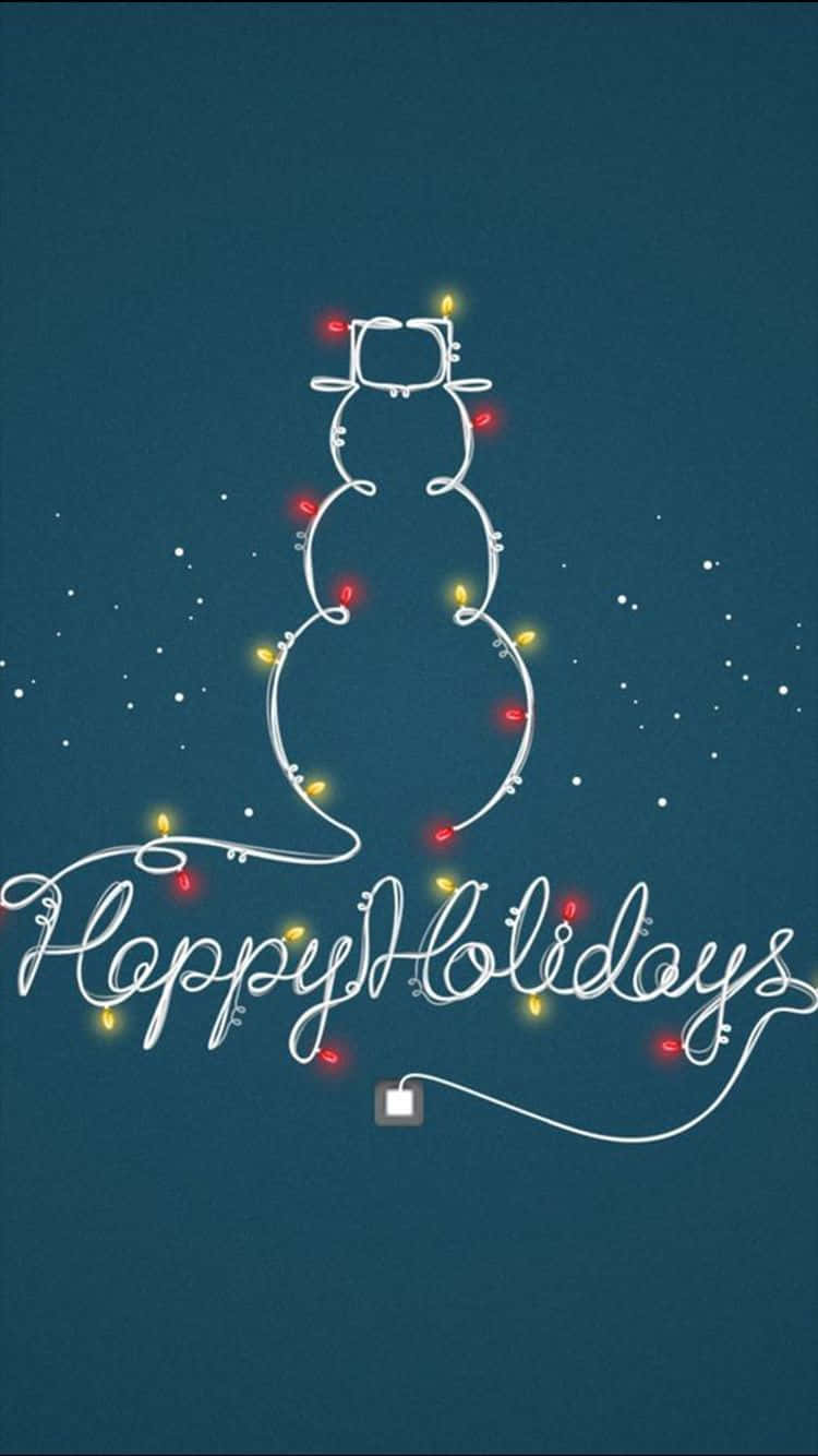 Holiday iPhone, snowman outline, Happy Holidays, HD Phone Wallpaper