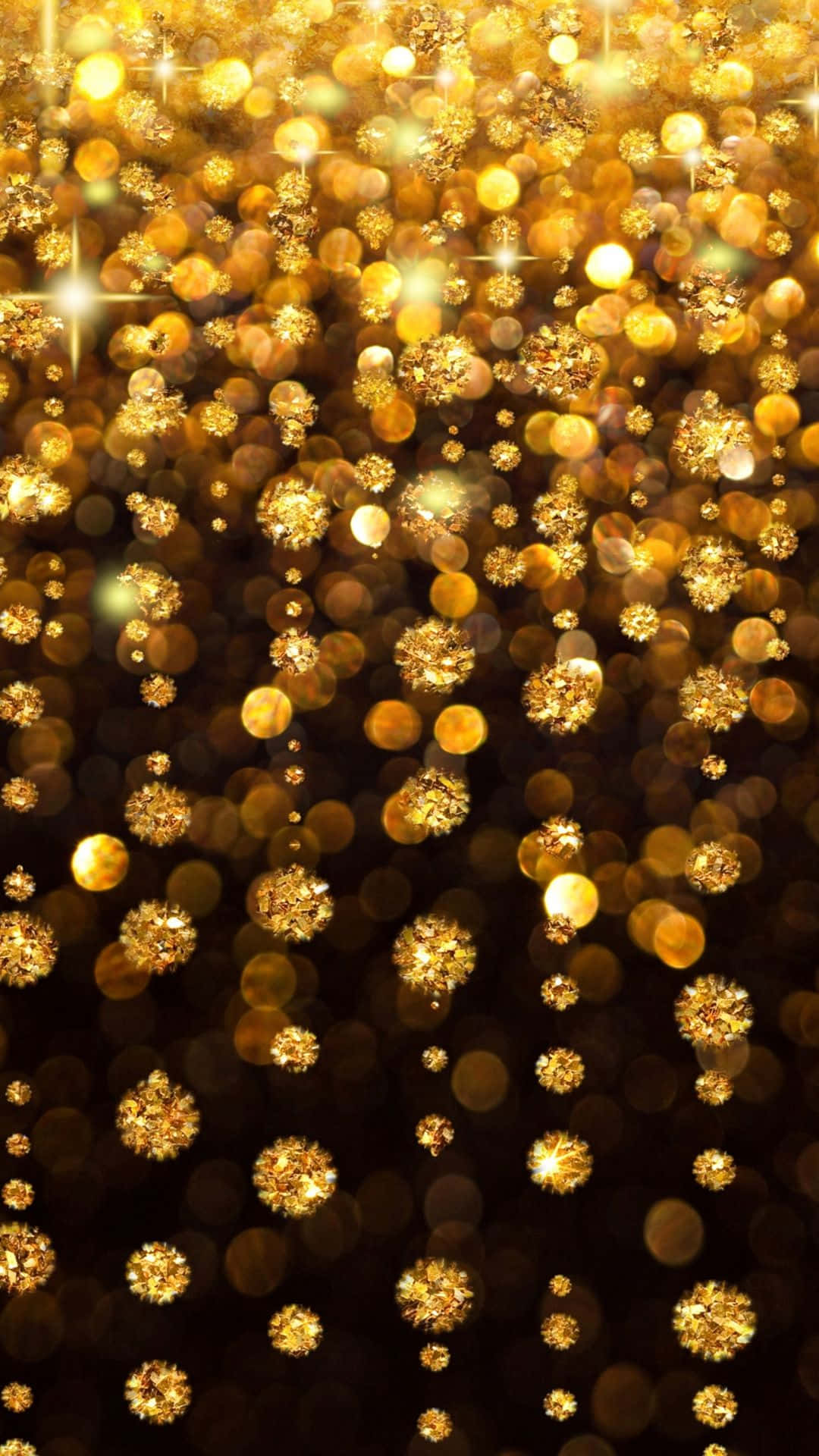 holiday iphone, iPhone, golden glitter particles, Full HD Phone Wallpaper