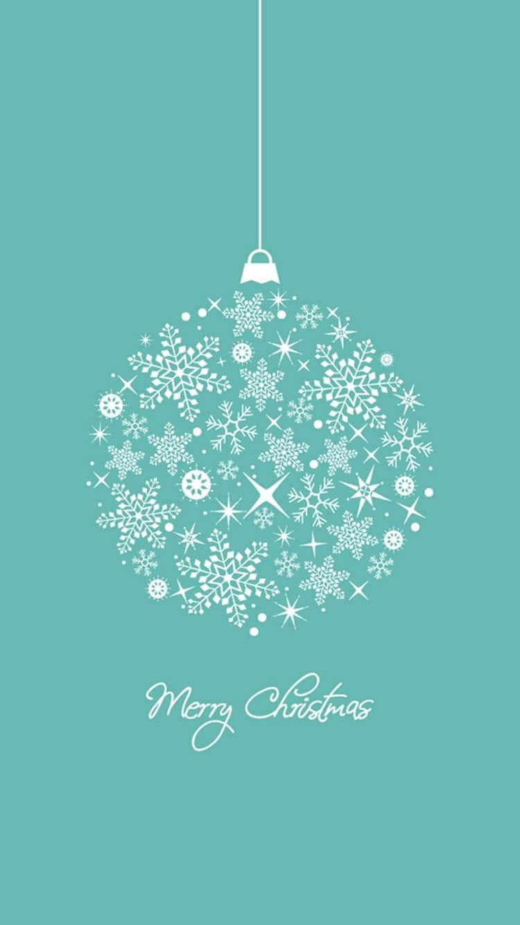 Holiday iPhone, snowflakes, turquoise background, HD Phone Wallpaper