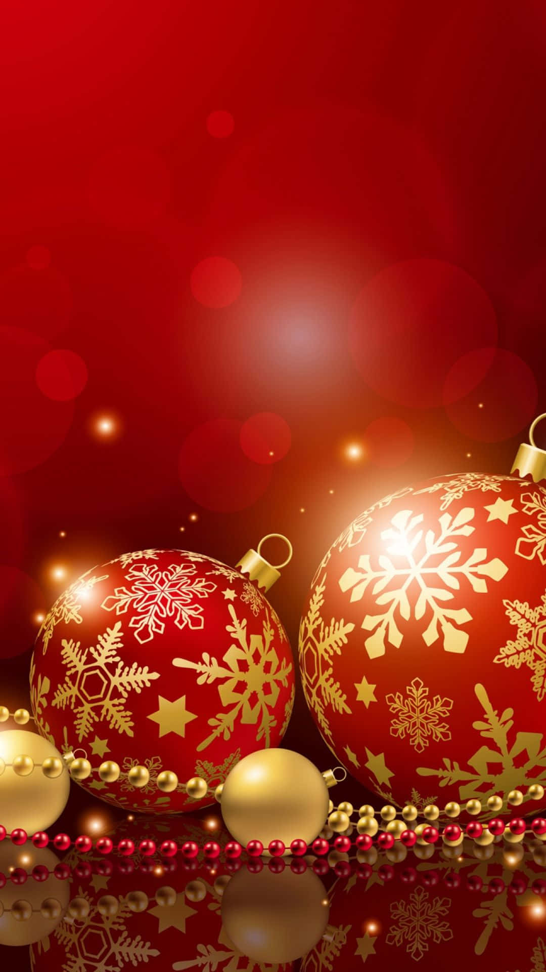 iPhone, glossy red, gold, Full HD Phone Wallpaper