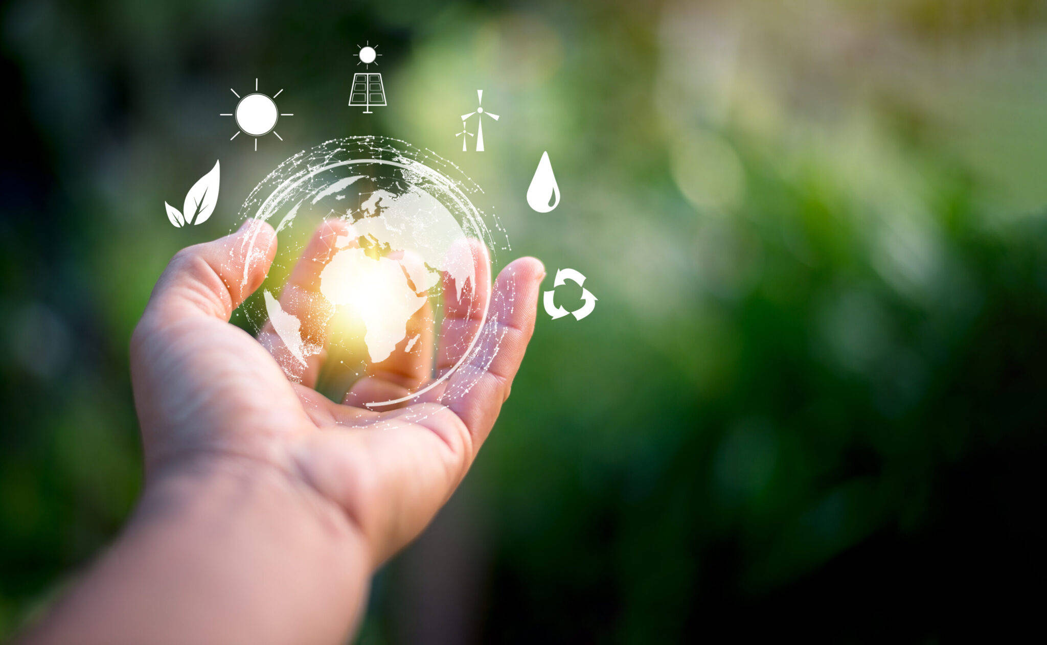 holistic globe, glowing translucent globe, eco-icons, Full HD Desktop Wallpaper
