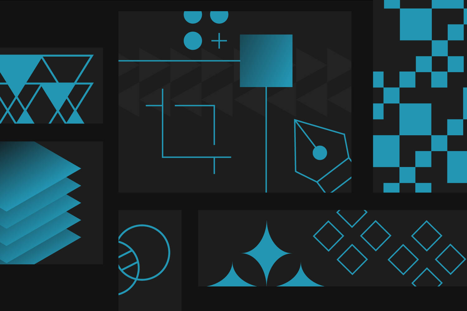 blue, black, holistic design, HD Desktop Wallpaper