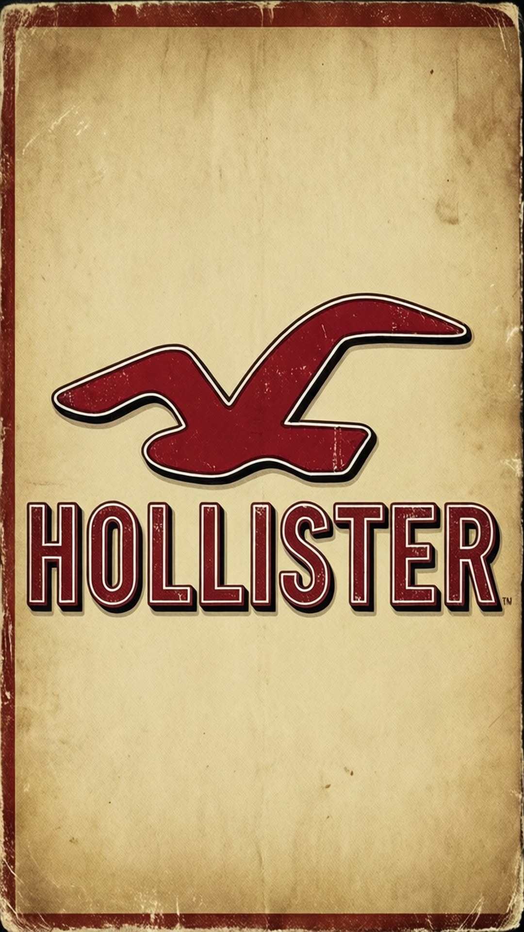 Hollister, red Hollister logo, flying bird, Full HD Phone Wallpaper