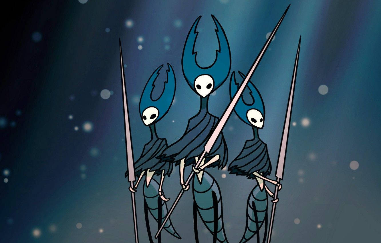 Hollow Knight, blue armored warriors, white skull faces, HD Desktop Wallpaper