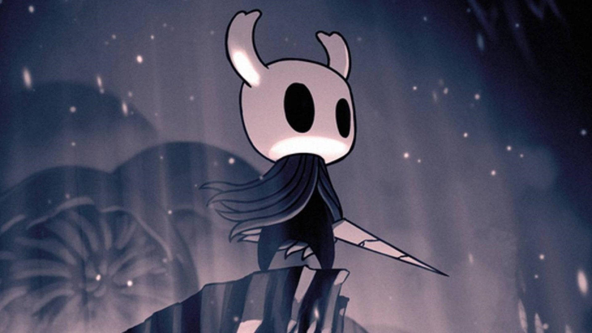 Hollow Knight, horned figure, glowing face, Full HD Desktop Wallpaper
