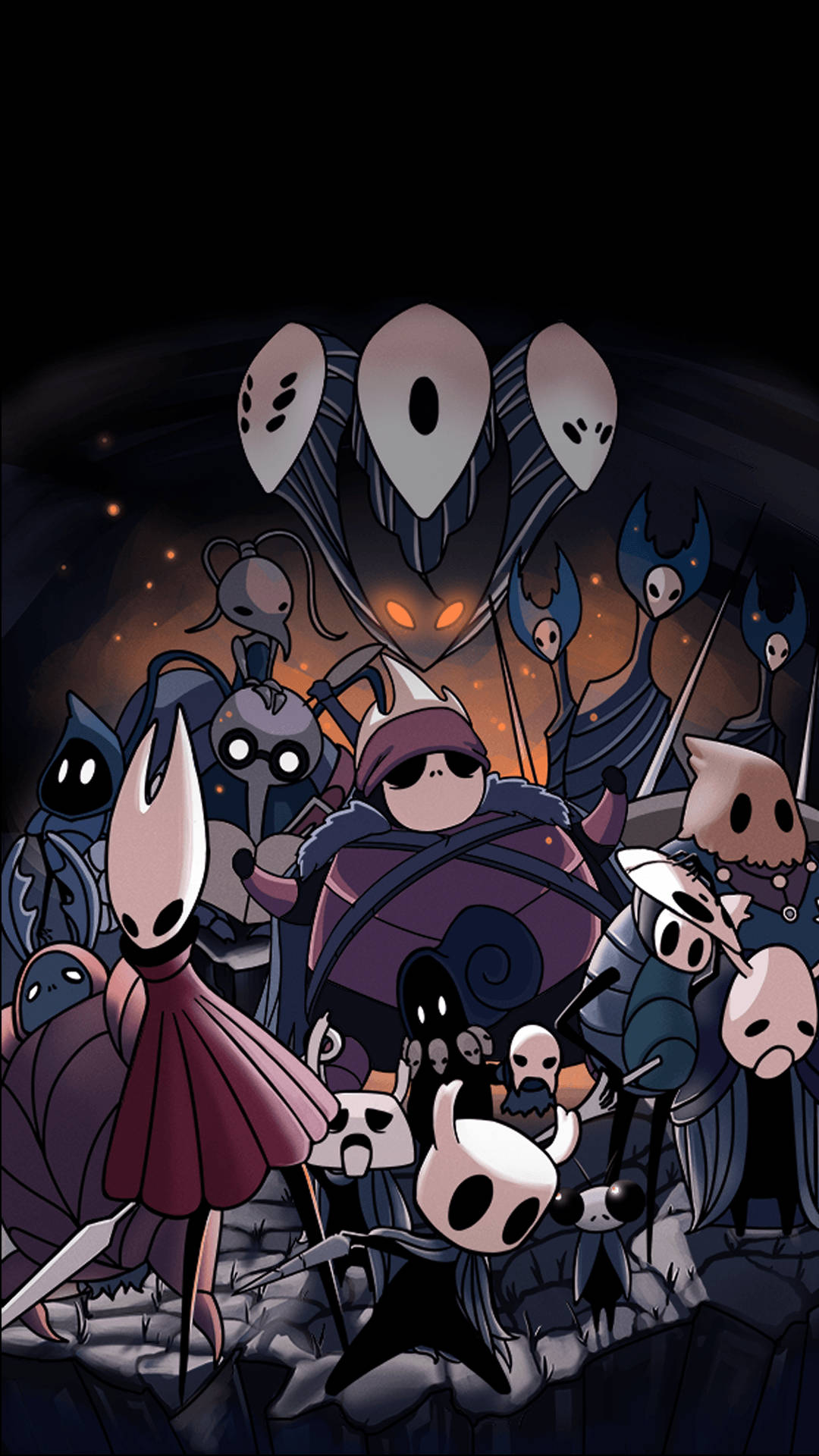 Hollow Knight, Hollow characters, dark cave, Full HD Phone Wallpaper