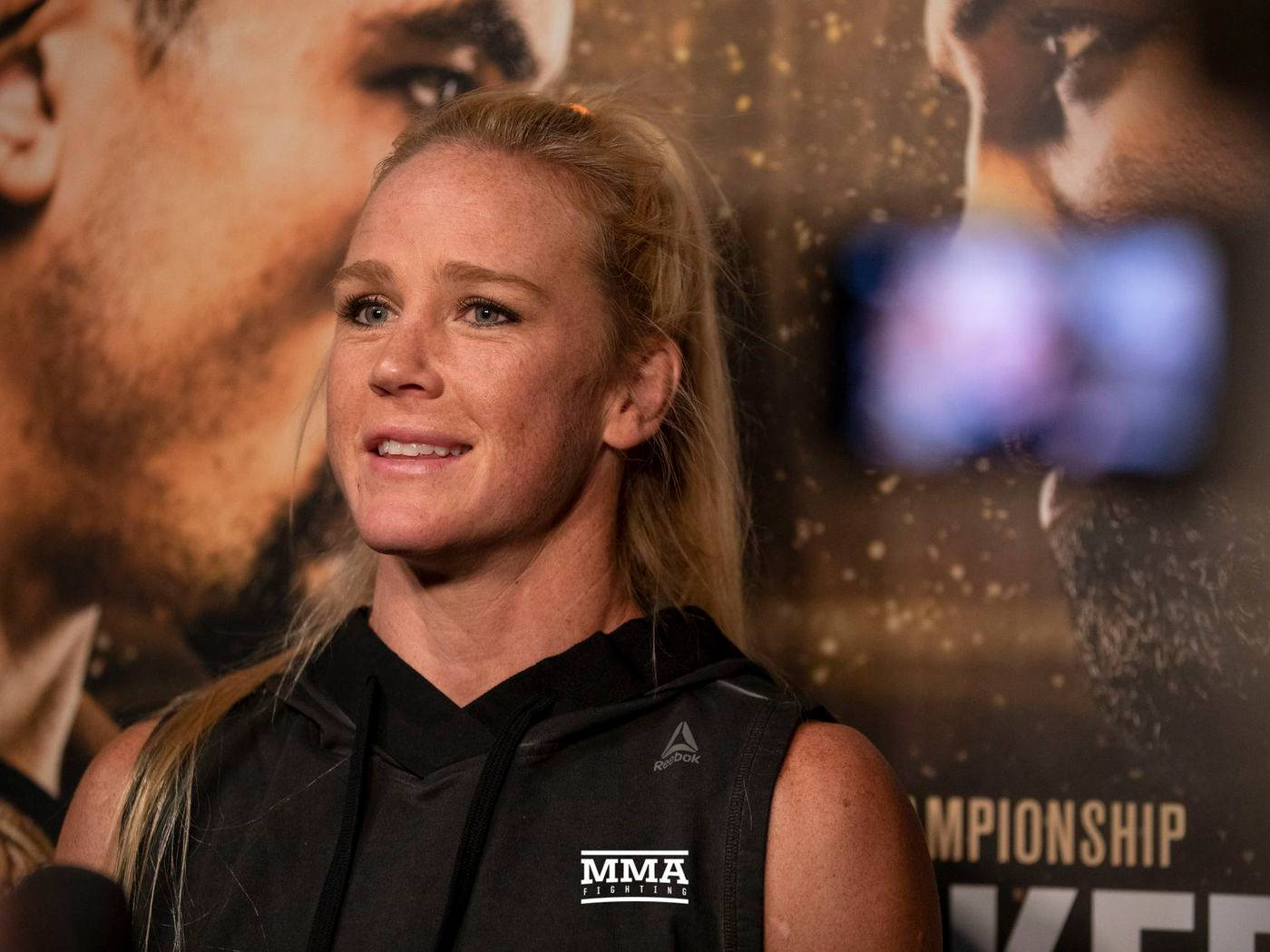 Holly Holm, black sleeveless hoodie, championship poster, HD Desktop Wallpaper