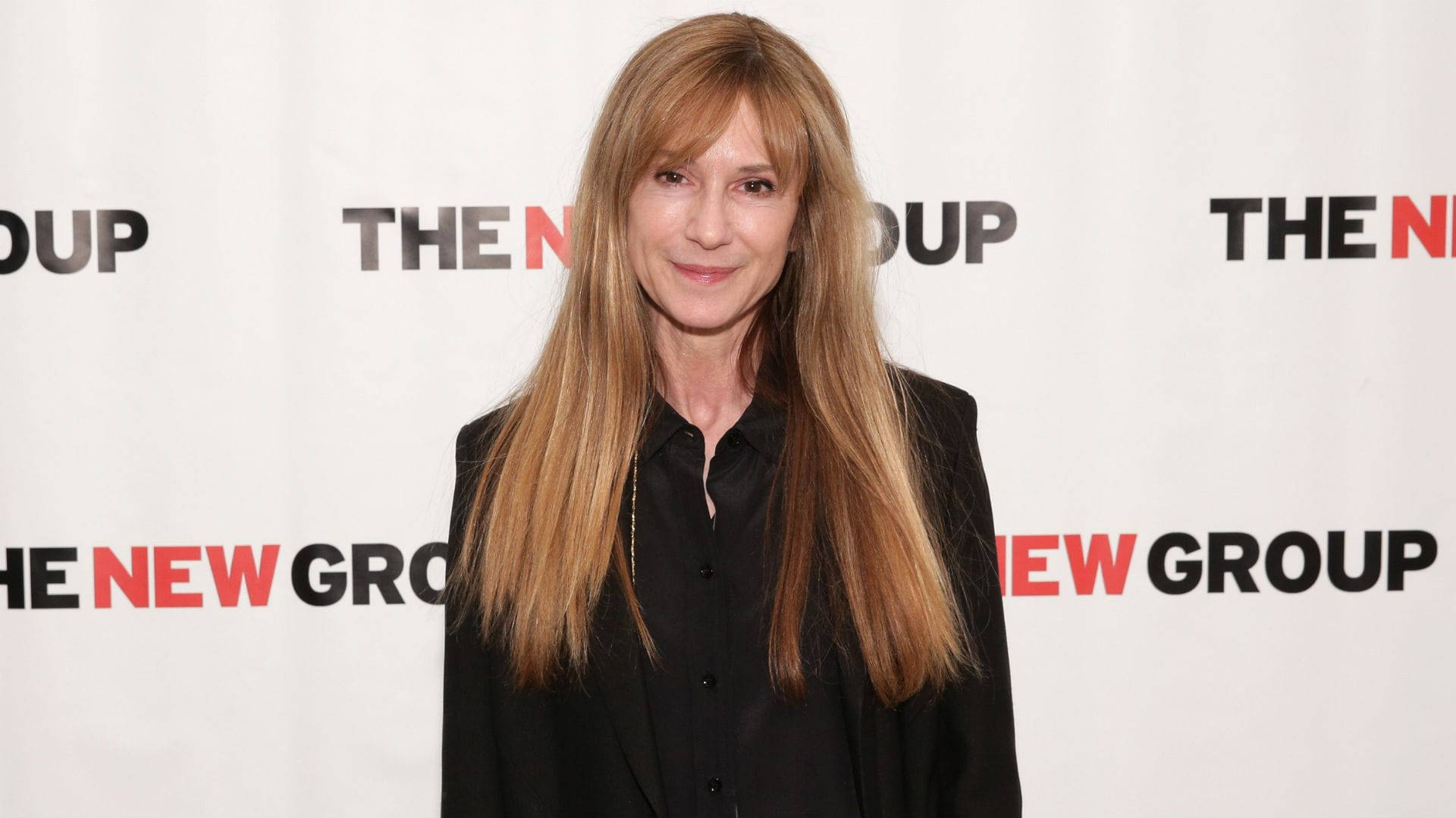 Holly Hunter, long blonde hair, white backdrop, Full HD Desktop Wallpaper