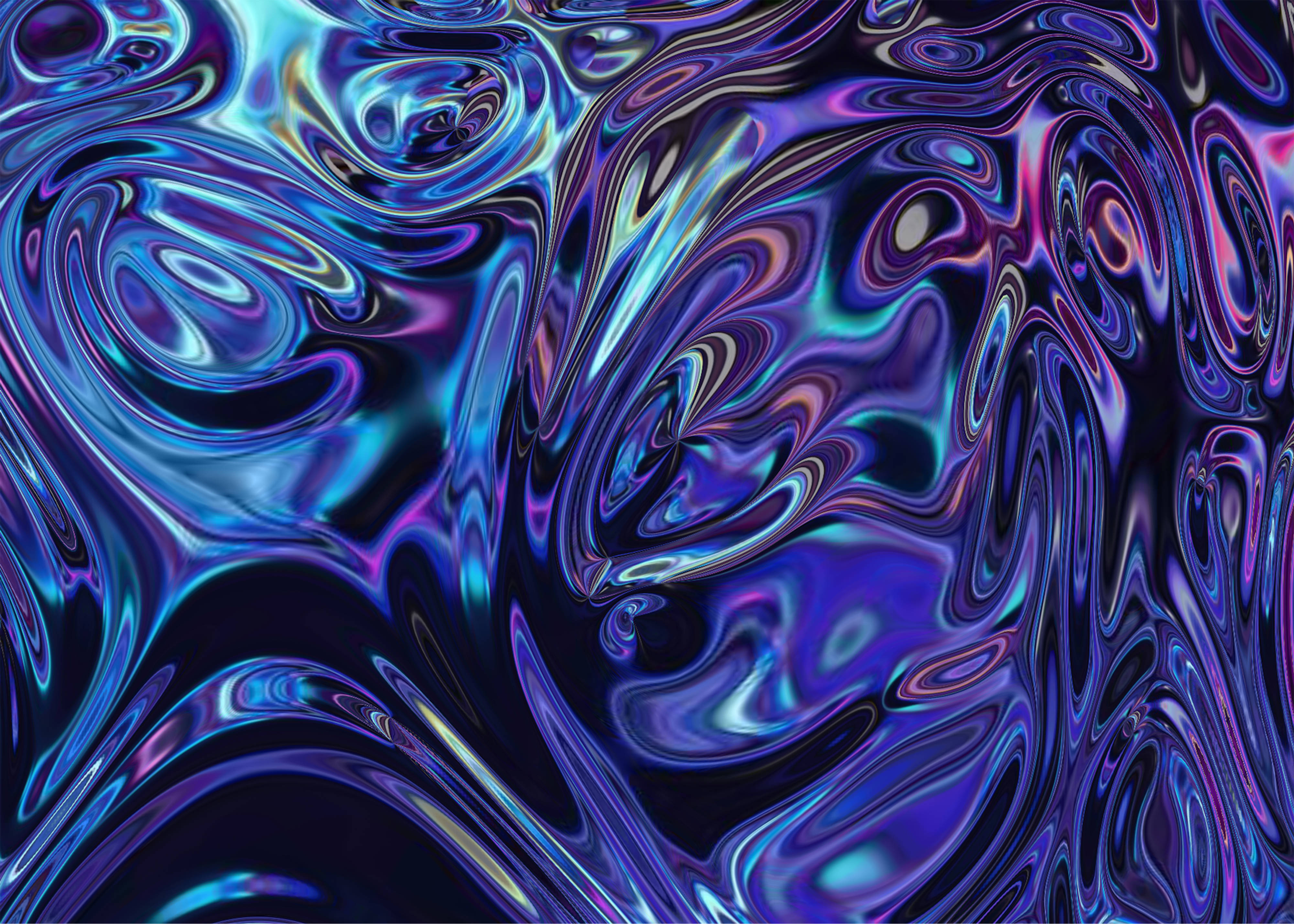 blue holographic metallic background, electric blues, purples, 4K Desktop Wallpaper